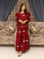 Nova Maroon Embroidered