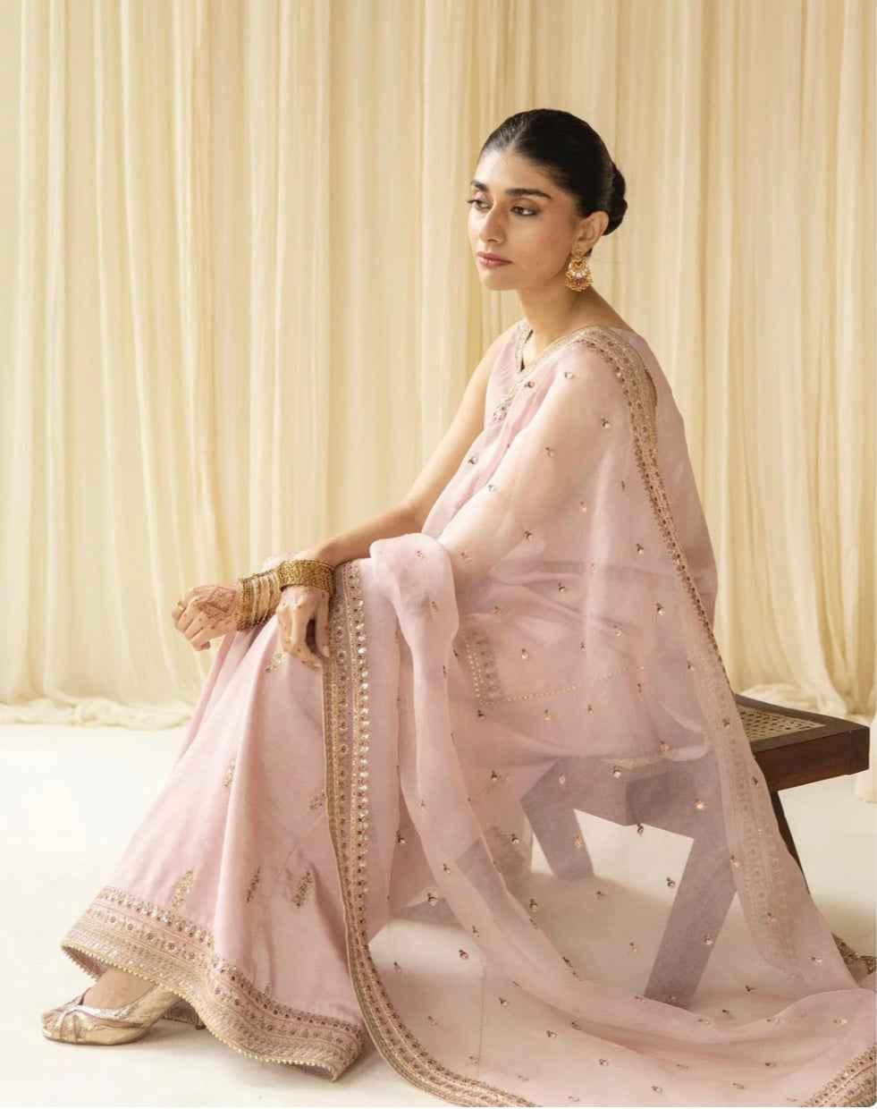 Baby Pink Raw Silk