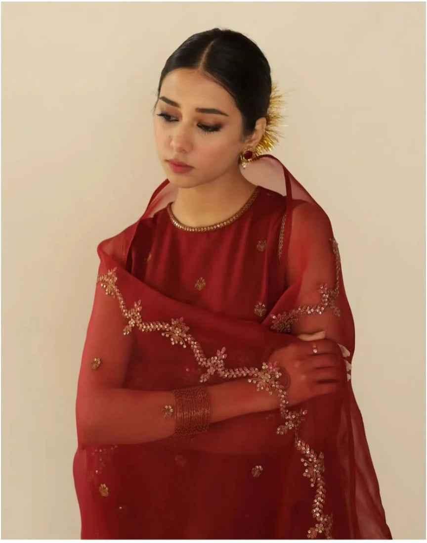 Red Gold Raw Silk